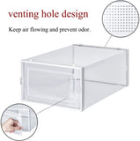 ZUN Foldable Shoe Box; Stackable Clear Shoe Storage Box - Storage Bins Shoe Container Organizer; 8 Pack; W2181P147486