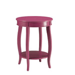 ZUN Purple Accent Table with Bottom Shelf B062P209054