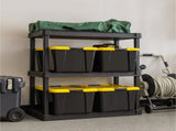 45 Qt Black Plastic Stackable Storage Bin with Lid Tote, Plastic Storage Container with Lid, 4-Pack 66802265