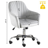 Accent chair Modern home office leisure chair with adjustable velvet height and adjustable casters W1521108569