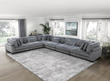 1pc Modern Living Room Furniture Modular Armless Chair Plush Gray Corduroy Fabric Upholstery Plywood B011P220981