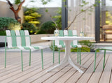 Holiday - 4-Pack Modern Striped Color Block Chairs - Waterproof PP Seat & Sturdy Metal Legs, W3450P447386