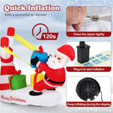 7ft Inflatable Santa Claus Decoration - 5 Built-in LED Lights 210T Polyester Quick Inflation Outdoor 25535270