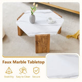 31-inch modern-style hexagonal coffee table,with white marble surface W1512P359221