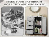 Gray MDF with melamine veneer, 56*30*80cm, 4 drawers, 1 door, bathroom vanity 04162468