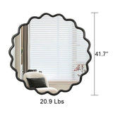 Solid Wood Wavy Mirror-Black Vanity Mirror Wall Decor 42" x 42" Modern Mirror Wall Decor for W1445P189554