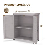 ZUN Potting Bench with Storage Cabinet and Metal Table Top for Outdoor Patio,Outdoor Work Station Table W1390P189986