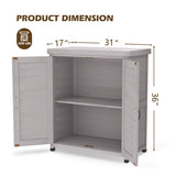 ZUN Potting Bench with Storage Cabinet and Metal Table Top for Outdoor Patio,Outdoor Work Station Table W1390P189986