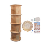 Rotating Bookshelf 360 Degrees 4 Tier Stackable Solid Wood Bookshelf Organizer 20873034