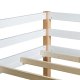 Solid Wooden, Rubber Wooden Twin Loft Bed with Ladder, Bed Platform of Strengthened W504P233031