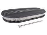 15" Oval Black Aluminum Half Finned Air Cleaner Assembly Fits Chevy Ford Mopar 06143711