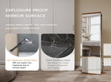 360&deg Rotating Storage Cabinet with Full-Length Mirror, total of 8 open shelves on both sides, One W282P437031