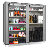 Double Rows 9 Lattices Combination Style Shoe Cabinet Gray 63823793