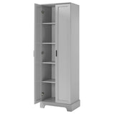 Storage Cabinet with Two Doors for Bathroom, Office, Adjustable Shelf, MDF Board, Grey N725P181207E