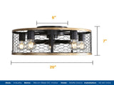 20 Inch Indoor Caged Ceiling Fan with Light Remote Control LED Bulb Ceiling Fan W934P146855