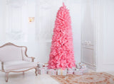 7.5 FT Hinged Christmas Tree, Artificial Pencil Christmas Tree, Unlit Artificial Christmas Pine Tree 28017987