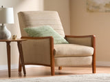 Mid Century Modern Fabric Channel Stitch Wood Pushback Recliner 70451.00FSND