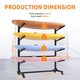 80''H Freestanding Kayak Storage Rack Holds 4 Kayaks, Heavy-Duty Adjustable Stand with Lockable T2398P305831