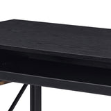 Black Computer Desk with Keyboard Tray B062P184575
