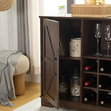 ZUN Wine Bar Cabinet for Liquor and Glasses, Farmhouse Coffee Bar, Cabinet with Wine Rack Barn Door W1758P210361