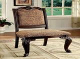 Traditional Formal Set of 2 Side Chairs Brown Cherry Solid wood Chair Padded Fabric Upholstered Seat B01178730