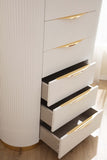 Laura Gold Detailed Chest made with Wood in White B00955977