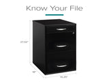 3 Drawer Letter Width Vertical File Cabinet with Pencil Drawer, Black 04928532