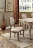 ZUN Transitional Rustic Oak and Beige Side Chairs Set of 2 Chairs Dining Room Furniture Padded fabric B011109808