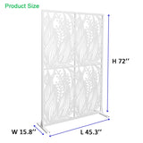 Metal Privacys W3.8Ft X H6Ft Outdoor and Indoor Divider with Free Standing Decorative Privacy W1586P282278