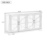 U_STYLE American Country Style Wooden Sideboard with Pine Doors and Legs, 4 Metal Handles, for N711P239354B