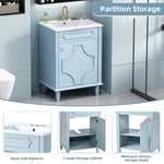 ZUN 24'' Bathroom Vanity with Ceramic Sink Combo, Modern Freestanding Storage Cabinet with Height N710P195496C