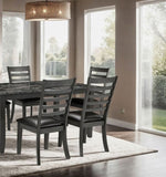 Simple Classic Dark Gray 7pc Set Faux Marble Top Table 6xSide Chairs Leatherette Seats B2741P348915