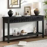 U_STYLE Fir Veneer Modern Stylish Console Table with Honeycomb Design,Suitable for Study,Entryway, N711P230811B