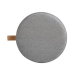 ZUN Brandy 14" Round Upholstered Storage Ottoman with Leather Accent, Uptown Gray B2719P269256