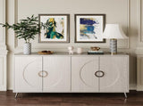 Modern Lacquered 4 Door Wooden Cabinet Sideboard Buffet Server Cabinet Storage Cabinet, for Living W1435P191609