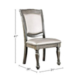 Set of 2 Leatherette Upholstered Side Chairs in Gray and Silver B016P222683
