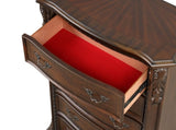 Traditional Style 5-Drawer Chest With metal drawer pulls Made with Wood in Walnut B009P225189