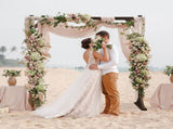 7.2ft Wooden Wedding Arch Dark Brown 88718701