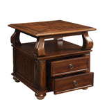 Walnut 2-Drawer End Table B062P209058