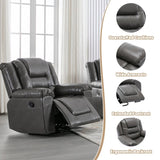 2 Seater Home Theater Recliner Manual Recliner Chair with a Storage Box and Two Cup Holders for WF323619AAE