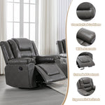 ZUN 3 Seater Home Theater Recliner Manual Recliner Chair with Two Built-in Cup Holders for Living WF323620AAE