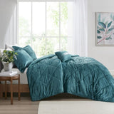 King/Cal King Velvet Comforter Set with Throw Pillow B03595943