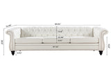 84.65" Rolled Arm Chesterfield 3 Seater Sofa W68061097