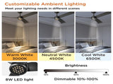 52 Inch Ceiling Fans with Lights Led Remote Control Low Profile Flush Mount for Living Room Bedroom 95151512