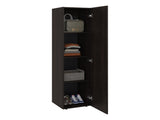 Kotlik 1 Door Wardrobe 67" H with Vertical Storage and Four Shelves, Dark Walnut B097P480458