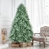 Artificial 6ft Blue green Tint Christmas Tree with 1878 PE/PVC Mixed Branch Tips, memory wireiron 68141571