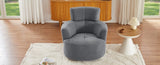360&deg Swivel Chair Upholstered Accent Barrel Chair Swivel Round Sofa Chair with Adjustable Headrest N719P272676E