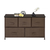 ZUN 2-Tier Wide Closet Dresser, Nursery Dresser Tower With 5 Easy Pull Fabric Drawers And Metal Frame, 00485767