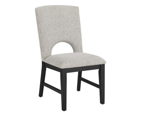 ZUN 2pc Set Modern Side Chair Upholstered Seat Black Finish Dining Room Wooden Fabric Wood Furniture B011P208541