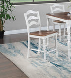 White 5-Pc Counter Height Dining Set Dining Table 4 x Chairs Natural wood Grain Look Table Top B011P313698